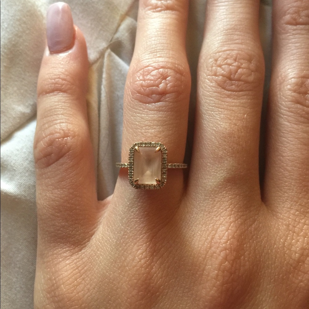 rose gold morganite and diamond ring